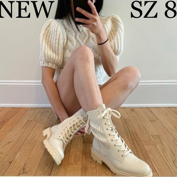 Catherine Malandrino Shoes - Knit Combat Boot | Beige | Sz 8 | New in Box by Catherine Malandrino | 8 FINAL$